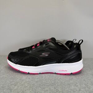 Skechers GOrun Consistent Womens Shoes Size 10 Black Pink Running Sneaker 128075